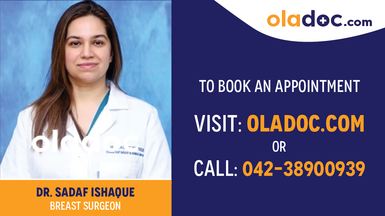 Book appointment with Dr. Sadaf Ishaque-best Breat Surgeon in Lahore